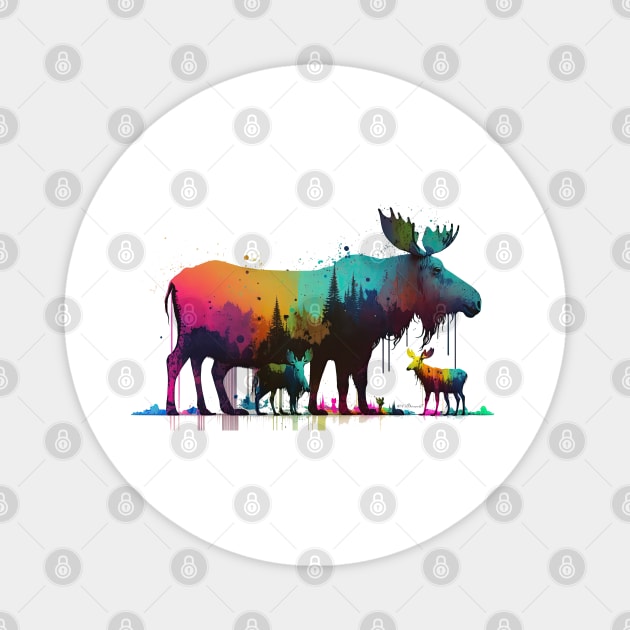 Moose Family Magnet by Urban Archeology Shop Gallery